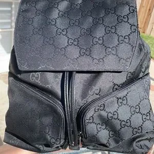 GUCCI NWOT Monogram Drawstring Backpack Gucci GG Supreme Monogram “Loved” Angry Cat Drawstring  main image 4